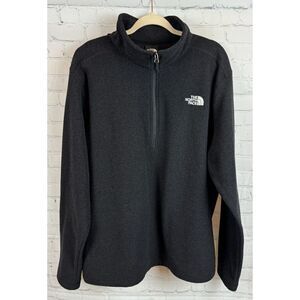 THE NORTH FACE dark gray graphite knit fleece zip mens sweater pullover XL NWOT
